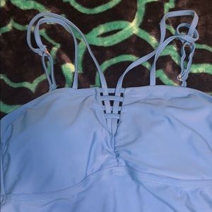 blue swimsuit top
